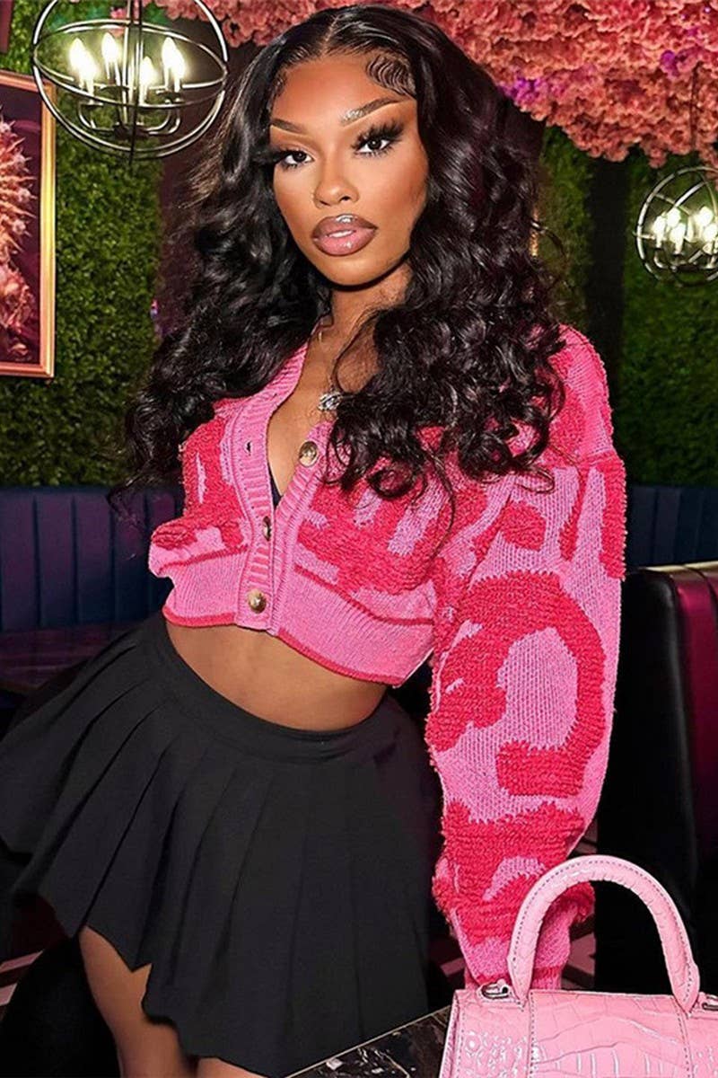 WOMEN V NECK BUTTONED HIGH WAIST KNIT TOP_CWTSTL0466