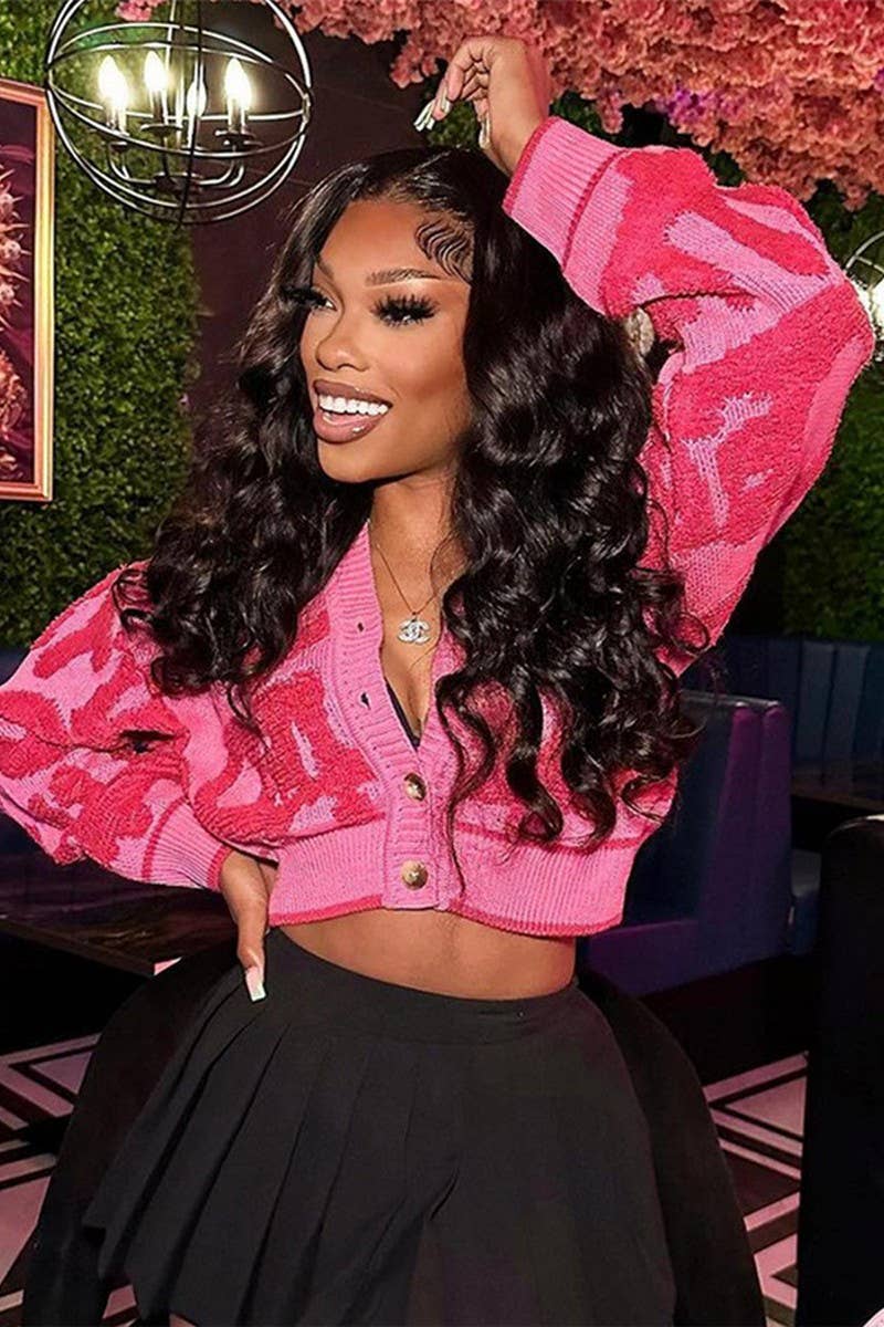 WOMEN V NECK BUTTONED HIGH WAIST KNIT TOP_CWTSTL0466